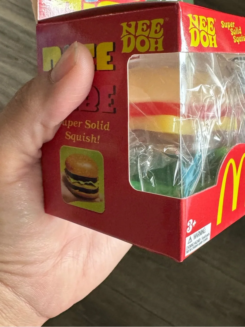 McDonald's NeeDoh Nice Burger Squishy Toy - Removable pieces on burger